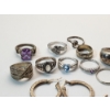 Image 7 : Assorted Sterling Silver Rings and Earrings Total Weight 53.5g Sizes 4-10