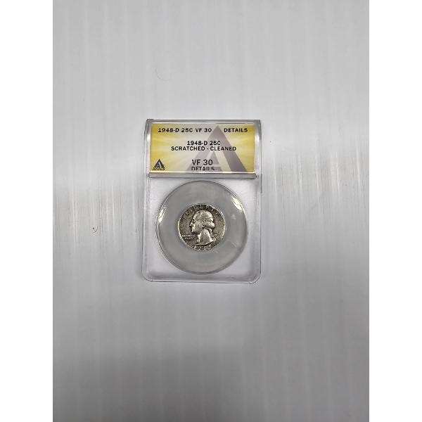 1948-D Washington United States Silver Quarter