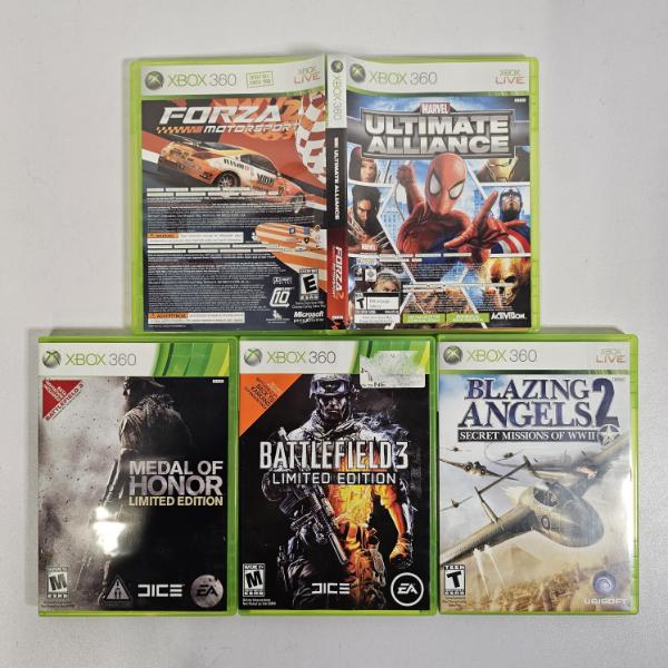 Four Microsoft Xbox 360 Video Games Including Forza 2 And Marvel Ultimate Alliance Combo Disc