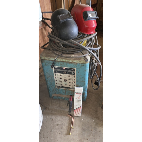 Emerson Electric Arc Welder - Untested - with 2 Welding Helmets and Accessories