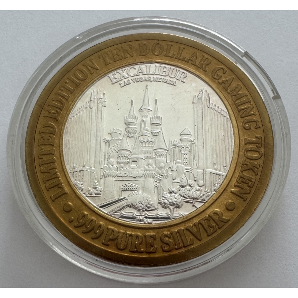 "Silver Strike" .999 Fine Silver Limited Edition Casino Gaming Token. 0.6 Troy Oz Fine Silver. 