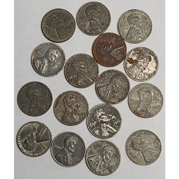 (16) 1943 Steel Lincoln Cents - Face Value: $0.16