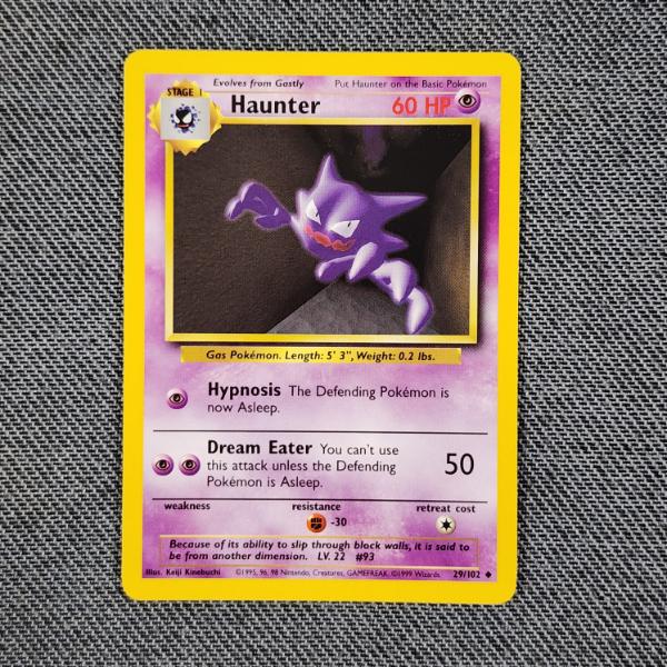 Haunter 29/102 Uncommon Vintage Base Set Pokemon Trading Card in Near Mint Condition!