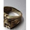 Image 6 : Vintage 14k Yellow Gold Ring Featuring a Cluster of Diamonds in Textured Nugget-Style Setting (8.8g)