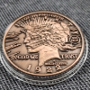 Image 3 : Colorized One Ounce .999 Fine Copper Harvey Dent Two-Face Peace Dollar Round in Capsule