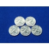 Image 1 : Lot of (5) 1/10th troy oz Walking Liberty Silver Rounds .999 Silver - 1/2 oz Silver Total!