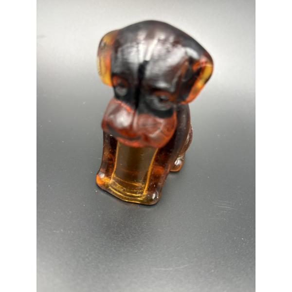 Degenhart Dogs - Dark Amber - Adorable Glass Dog Figurine - ~2.5 inches 