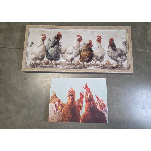Chicken Wall Decor 16''x12'' & 36''x15''