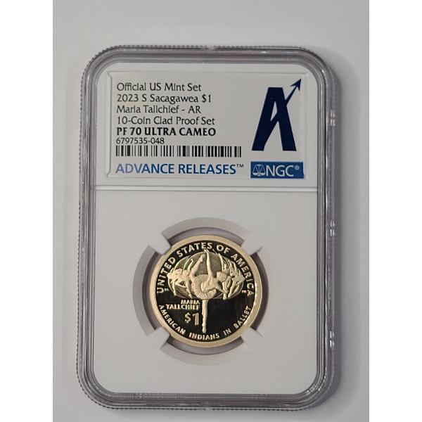 NGC PF70 Ultra Cameo Advanced Releases 2023-S Maria Tallchief Sacagewea Coin From 10-Coin Proof Set