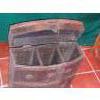 Image 2 : 3 Section Hinged Lid Wine Bottle Storage Box As Shown - Retro Look