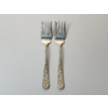 Image 1 : x2 Steiff "Rose" Pattern Sterling Silver Meat Forks TW: ~67g - See Description