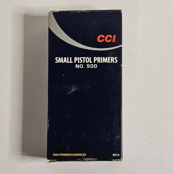 CCI No. 500 Small Pistol Primers (1,000 Count Box)