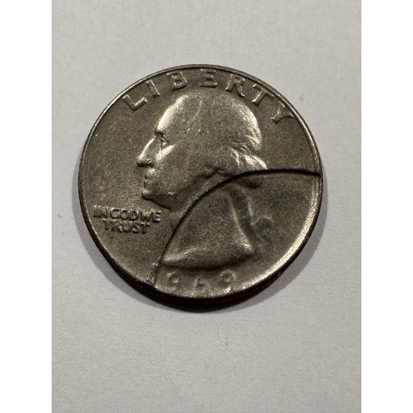 Rare 1969 United States Washington Quarter - Incredible DIE BREAK COIN - BIG COIN ERROR