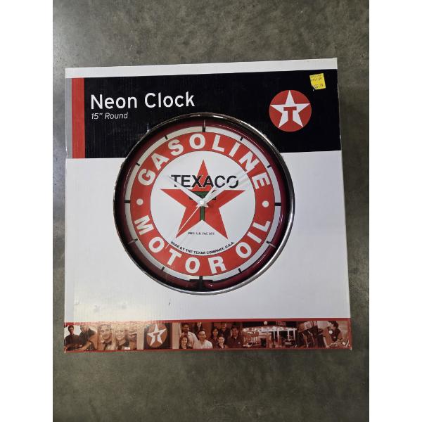 New 15'' Neon Texaco Clock
