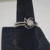 Image 7 : Gorgeous 14K White Gold Set of Two Rings w/ Diamond - Size 7 - Total Weight: 4.6g