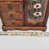 Image 3 : FILLED!!! Vintage Glassique By Richelieu Wood Jewelry Box Armoire With Floral Glass Door