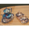 Image 1 : Group Lot Silver Plate Items - Creamer & Sugar - Pitcher  w Tray No Dings Ex Condition