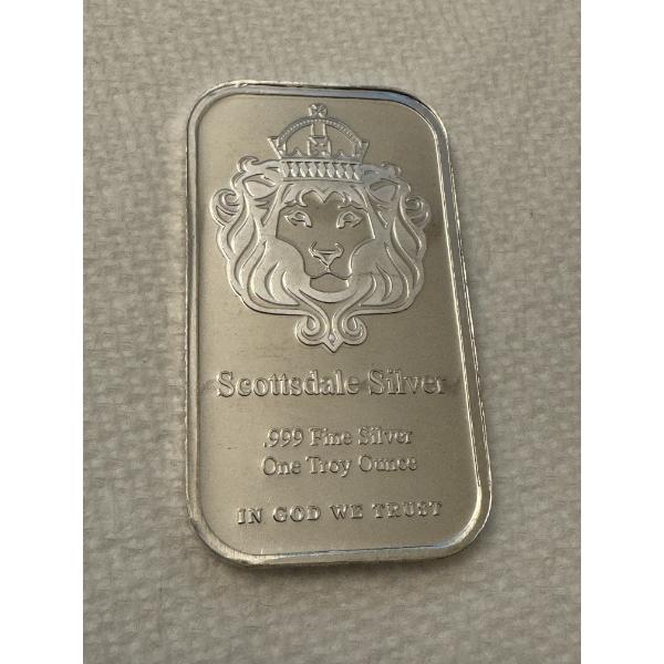 Scottsdale "In God We Trust" One Troy Ounce .999 Fine Silver Bar - Mint Condition