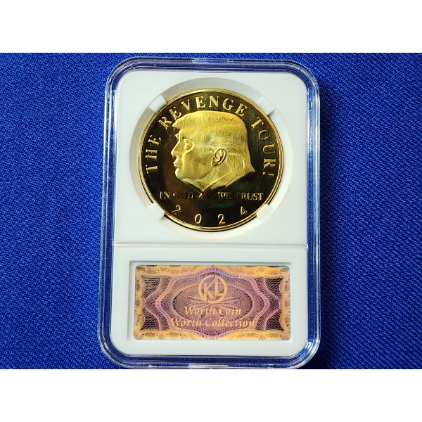 2024 Donald Trump U.S. President "The Revenge Tour" Gold-Tone Challenge Coin 