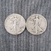 Image 1 : $1.00 Face Value in 90% Silver United States Walking Liberty Half Dollars