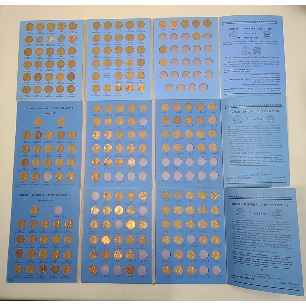 (3) Partially Filled Lincoln Head Cent Whitman Coin Collection Albums - Face Value: $2.00