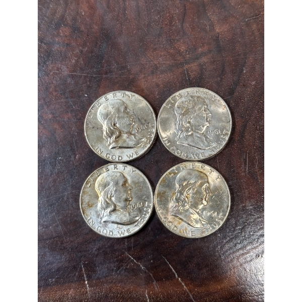 1961-D Brilliant Uncirculated Franklin Half Dollars - $2 Face Value
