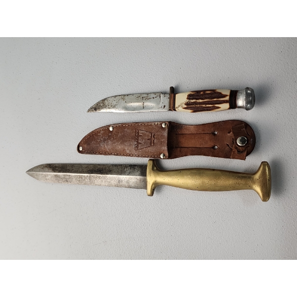 2 Vintage Knives, One with Leather Case