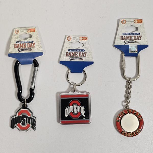 Three Piece Collection Of Game Day Outfitters Ohio State Buckeyes Keychains