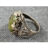 Image 5 : Nice Sterling Silver Ring Ft. Large Green Stone Made in Ireland Weighing 9.9 Grams