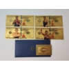 Image 1 : x4 Assorted WWE Legends $100 999999 24K Gold Foil Banknotes Set w/ CoA