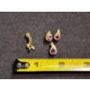 Image 4 : 10K Jewely: Loose Leaf Earring, Matching Set Earrings & Pendant w/ Purple Stones & Diamonds TW: 2.9g