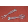 Image 2 : Elegant Set Of Crystal Glass Serving Fork & Spoon 10 Inches Length