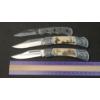 Image 6 : (3) Stainless Steel Folding Pocket Knives With Deer & Eagle Motif 