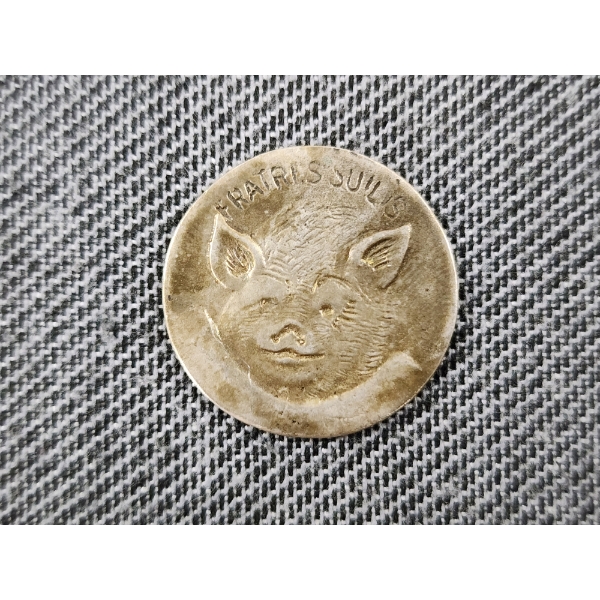 Sterling Silver Boars Head or Tail Flip Coin Weighing 4.5 Grams