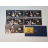 Image 1 : x5 Assorted Classic County Artists $100 24K Gold Plated Banknotes Set w/ CoA