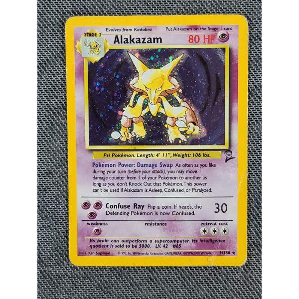 Alakazam Holo Rare 1/130 Base Set Two Pokemon Trading Card