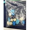 Image 2 : Costume Jewelry - Necklace & Earring Sets - Blue & Green - Loose Blue & White Beads 