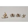 Image 1 : 14K Gold Pendants & Two-Tone Butterfly Studback Earrings - Weight: 1.9g
