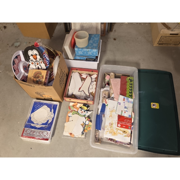 *Pick Up At Mantua Home-No Shipping Available* Holiday Wrapping Paper, Disposable Plates, Napkins, P