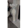 Image 2 : Large Mirrored & Beaded Floor Vase For Decorative Display