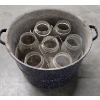 Image 3 : Great Condition Vintage Enamelware Double Boiler, Canning Pot With Wire Rack & Jars And Scale