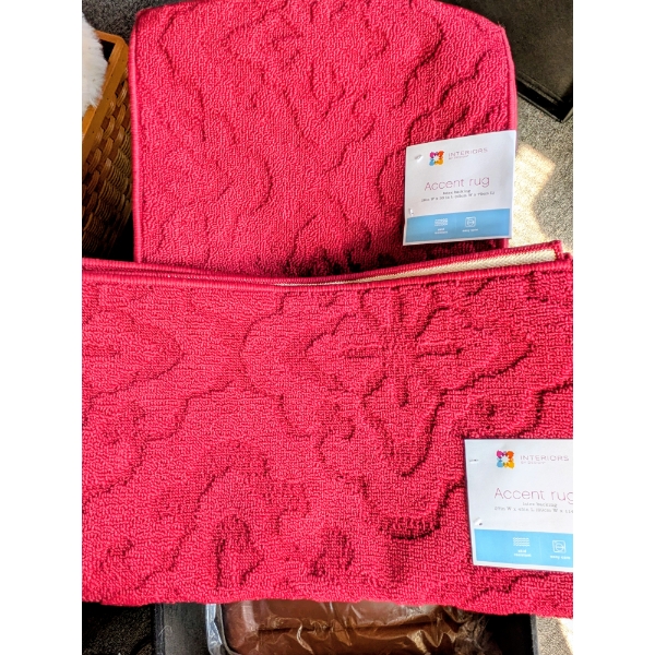 New Dark Red Rug Set