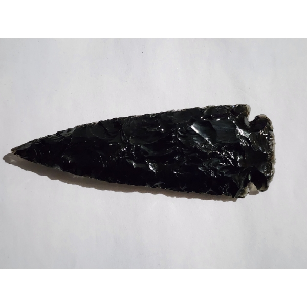 Fascinating Black Obsidian Native American Arrowhead - Measures About 4.5 Inches - Incredible Piece!