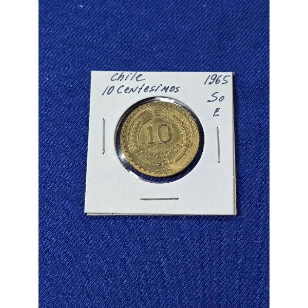 1965 Chilean 10 Centesimos Coin 