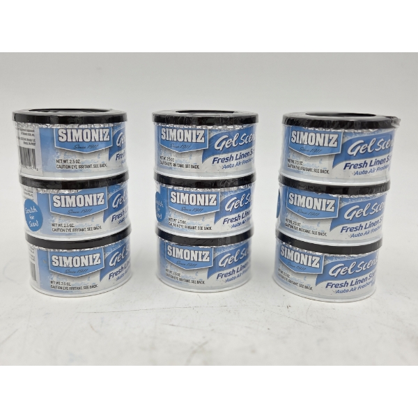 Three New 3 Packs Of Simoniz Auto Air Fresheners In Fresh Linen