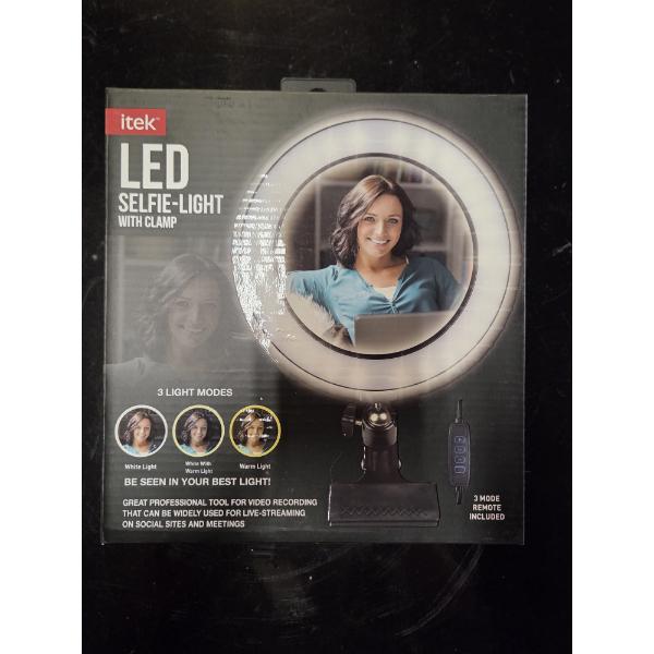 New! 8'' iTek LED Selfie Light With 3 Modes & Clamp! 