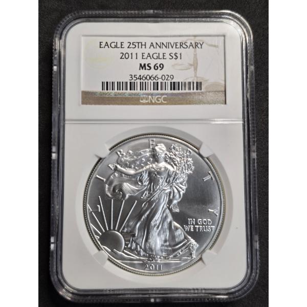 NGC MS69 2011 25th Anniversary American Silver Eagle