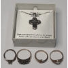 Image 1 : Sterling Silver Rings & Gold Plated Sterling Silver Prayer Box Necklace - Total Weight: 18.0g