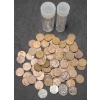 Image 1 : Assorted Years/Mint Marks Wheat Cents With Coin Tubes - Face Value: $0.87