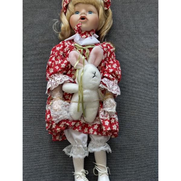 Collectible Stacy Peek-A- Boo Porcelain 14" Doll With Bunny - Mint Condition In The Original Box